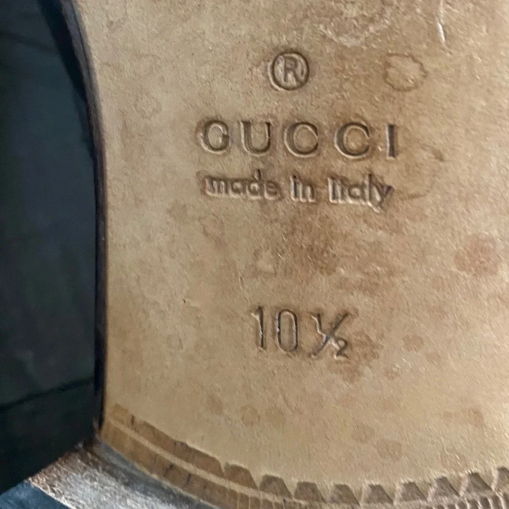 Gucci Men Light Blue Leather Horsebit Luxury Slip On Loafers Size 10.5 - Picture 10 of 11